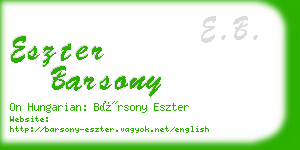 eszter barsony business card